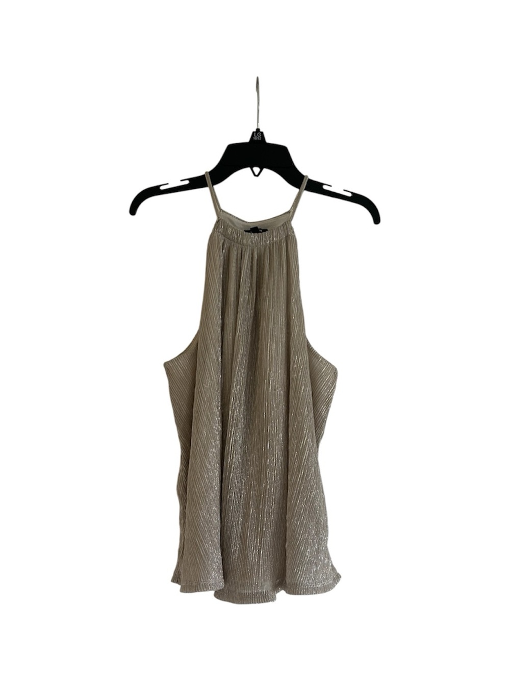 Express Metallic Taupe Pleated Halter Gold Size XS Tank Top